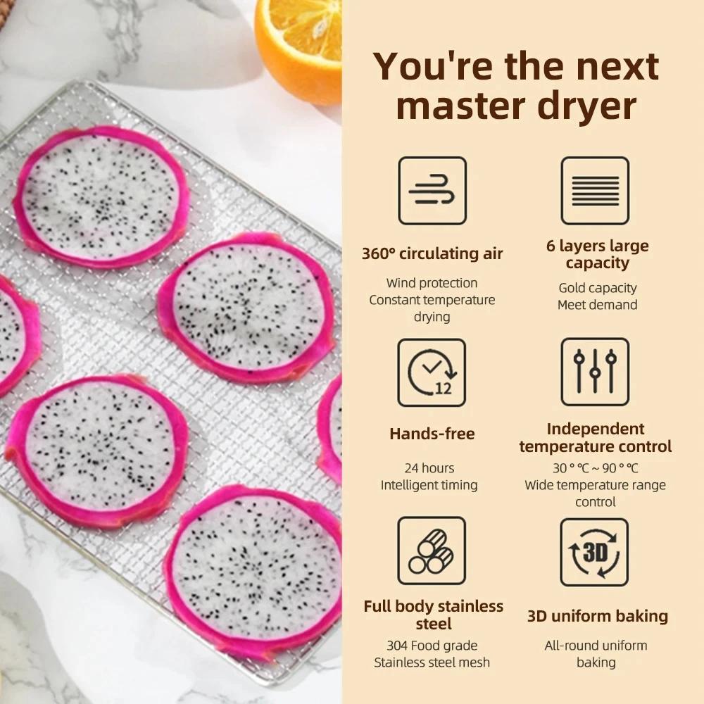 Déshydrateur alimentaire 12 plateaux en acier inoxydable pour aliments pour bébés, fruits, légumes,
