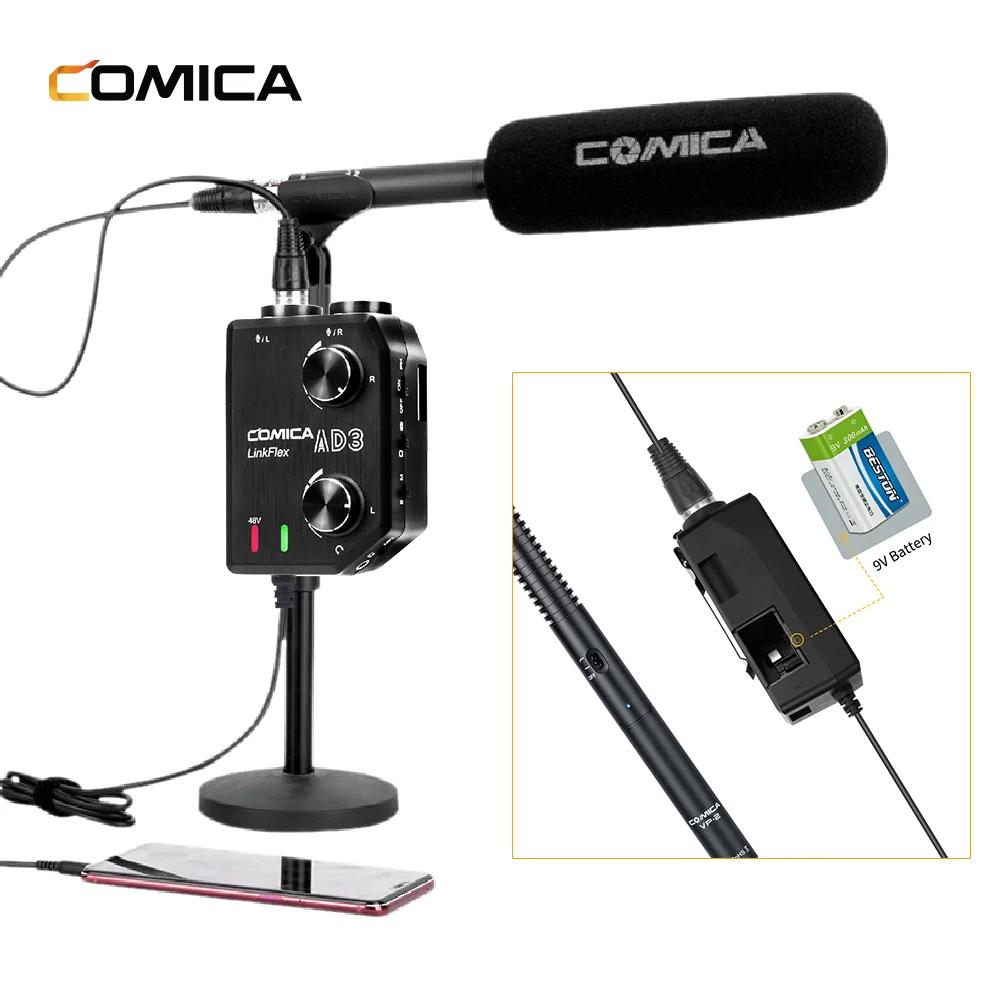 COMICA LINKFLEX AD3 Mixeur audio 2 canaux avec préampli et alimentation fantôme, interface audio gui