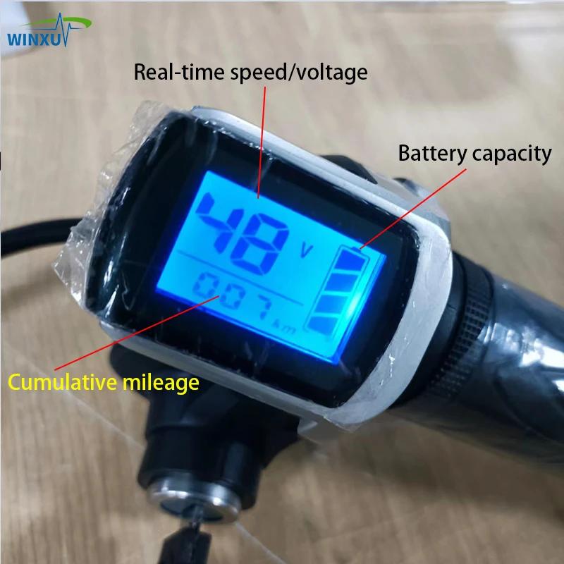 Accélérateur LCD pour vélo électrique, affichage de la vitesse, 24V 36V 48V