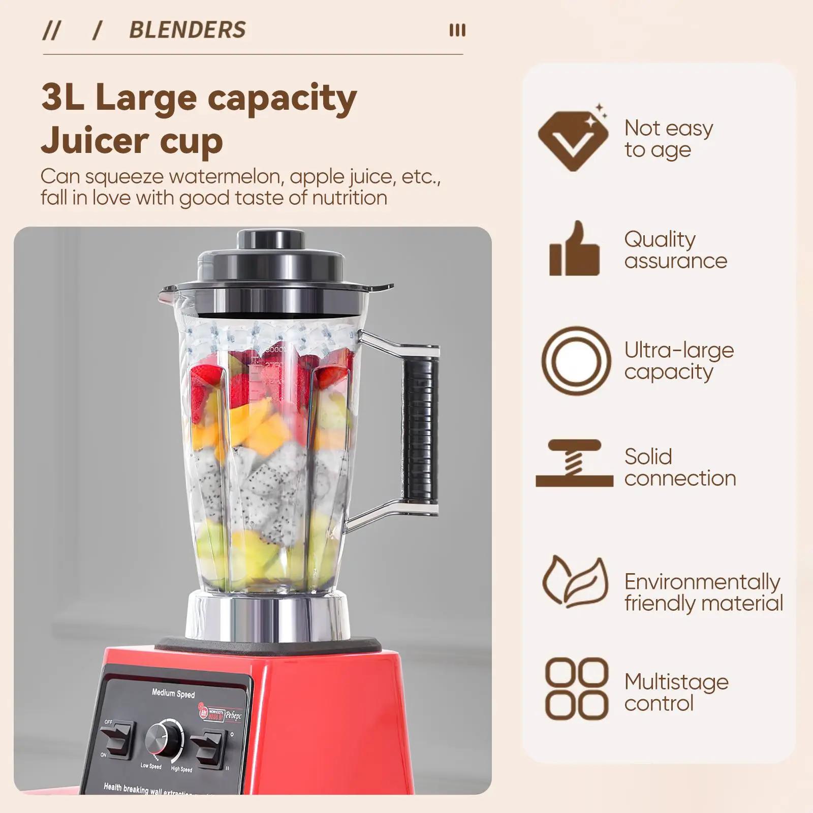  Blender Mixeur Professionnel 9500W, Presse-agrumes, Robot Culinaire 3L+1.5L+0.5L, Vitesse Variab