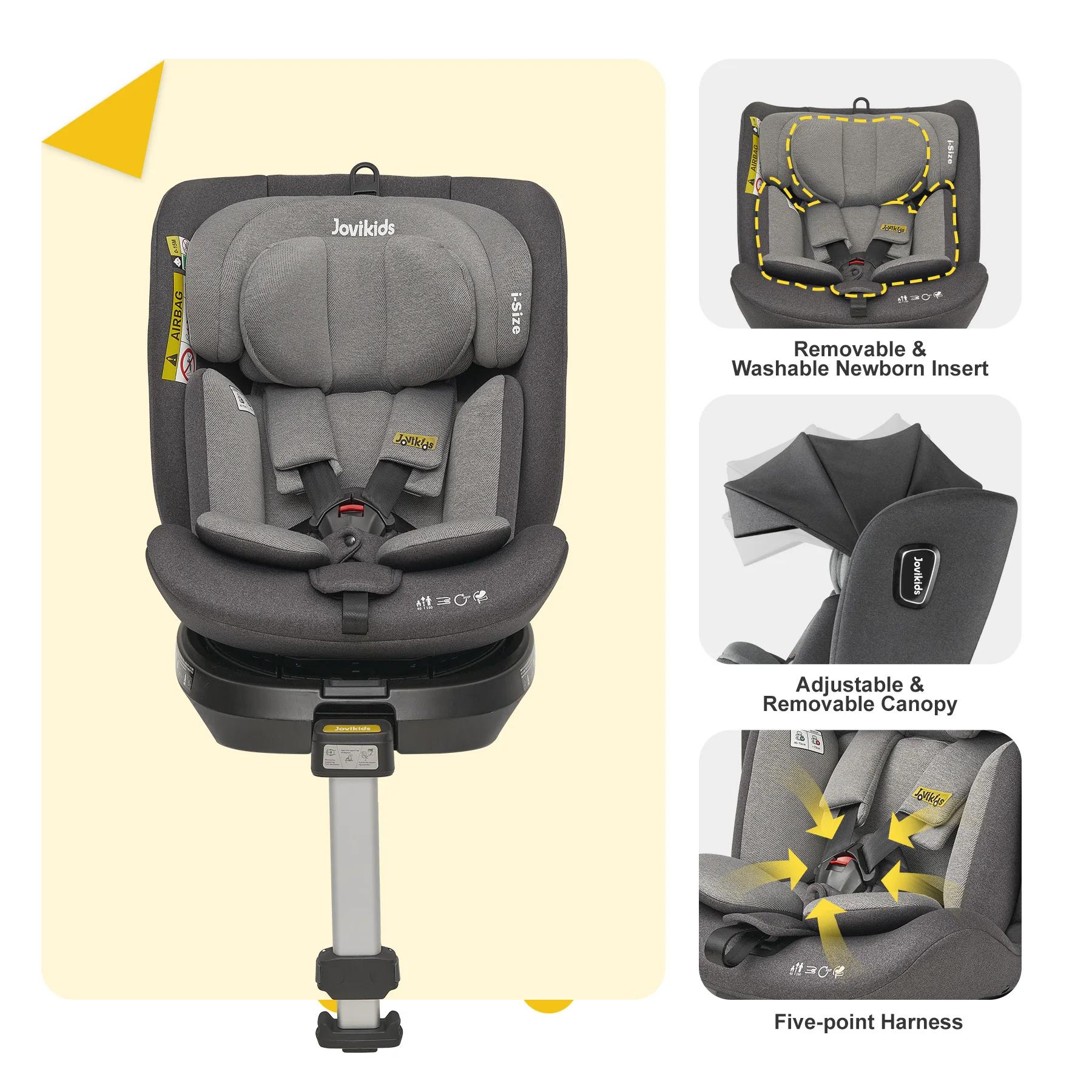 Jovikids Ranger 360 ° Siège auto bébé pivotant taille i 40-150 cm avec pied de support
