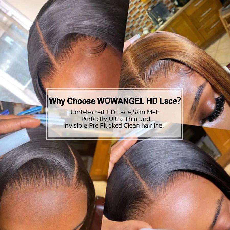 WOWANGEL 7x7/6x6/5x5 HD fermeture à lacet cheveux humains fondre la peau partie profonde cuir chevel