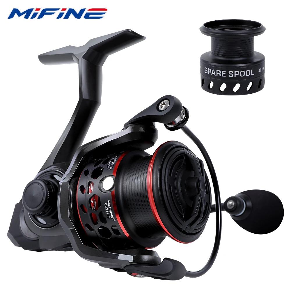 MIFINE-Moulinets spinning ultralégers en fibre de carbone 5.1:1, avec bobine en aluminium de rechang