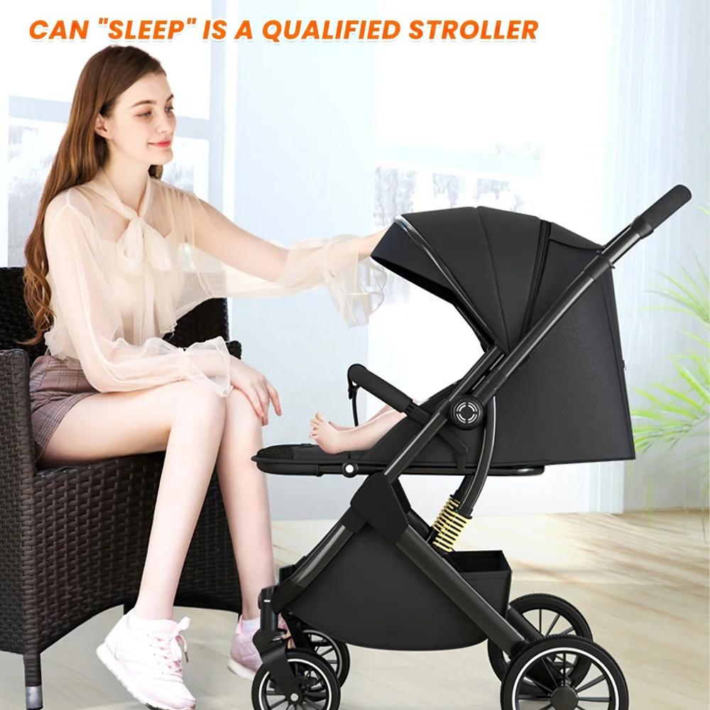 Poussette de luxe OWJHE pour bébé, ultra-légère et portable, avec amortisseurs, idéale pour les nouv