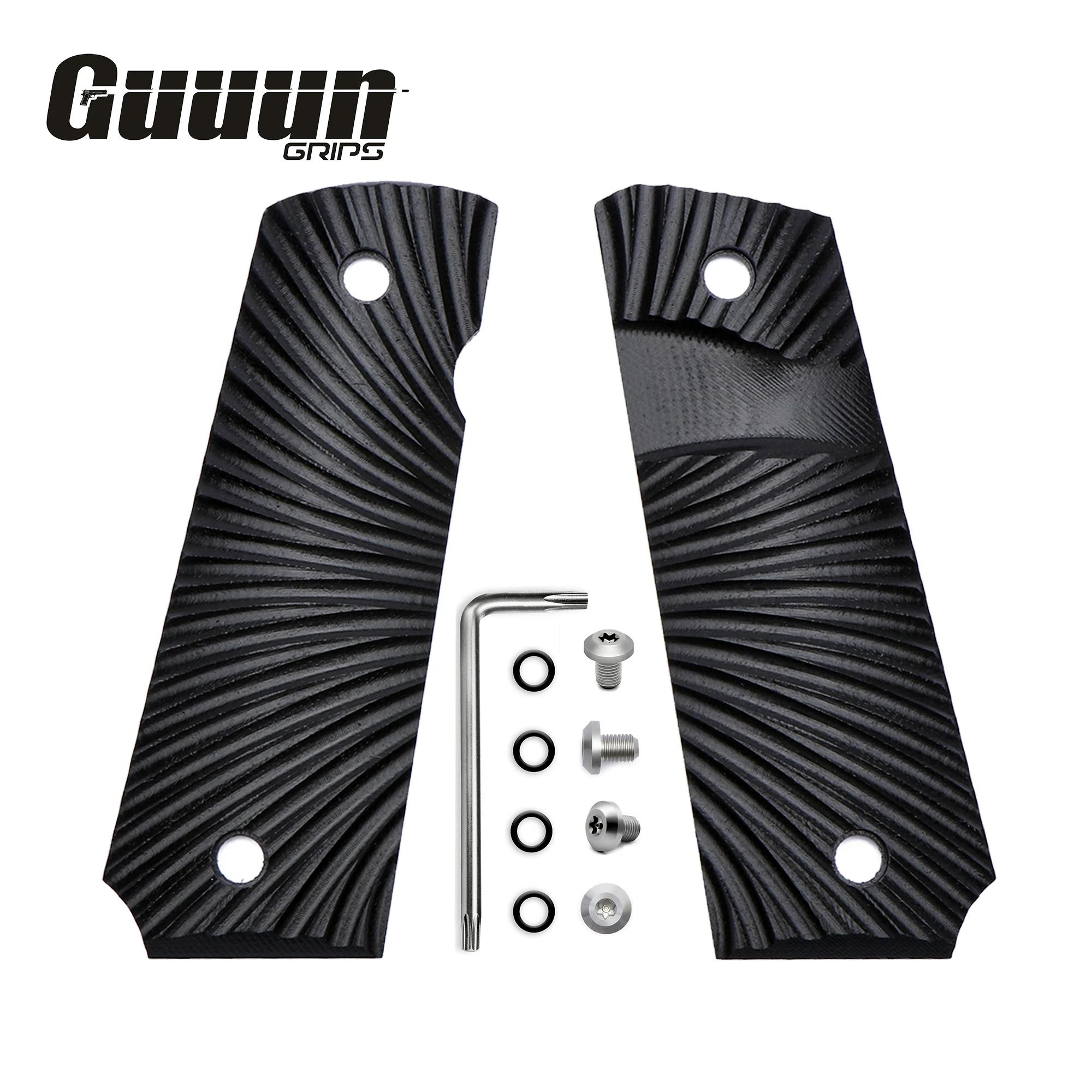 Guuun – G10 pour poignées minces 1911, coupe de sécurité, grande boule, Texture Sunburst
