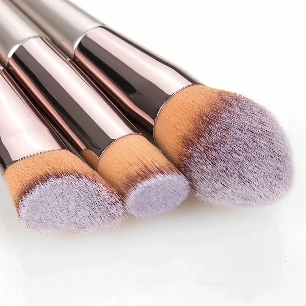 Ensemble de pinceaux de maquillage synthétiques de qualité supérieure, 14 pièces, pour fond de teint