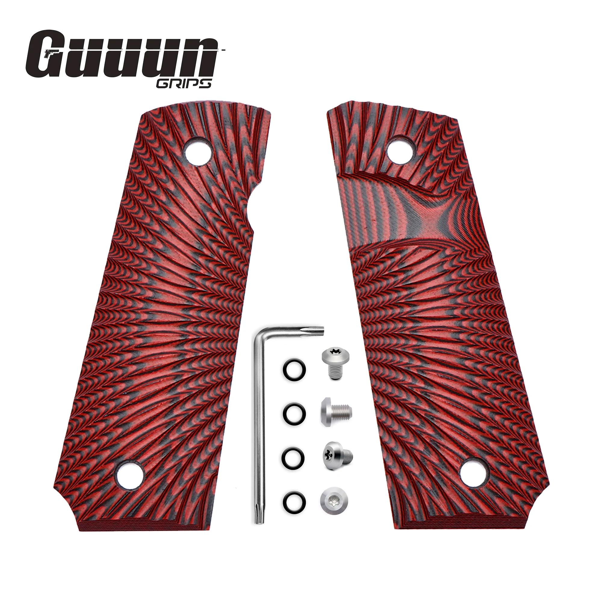 Guuun – G10 pour poignées minces 1911, coupe de sécurité, grande boule, Texture Sunburst