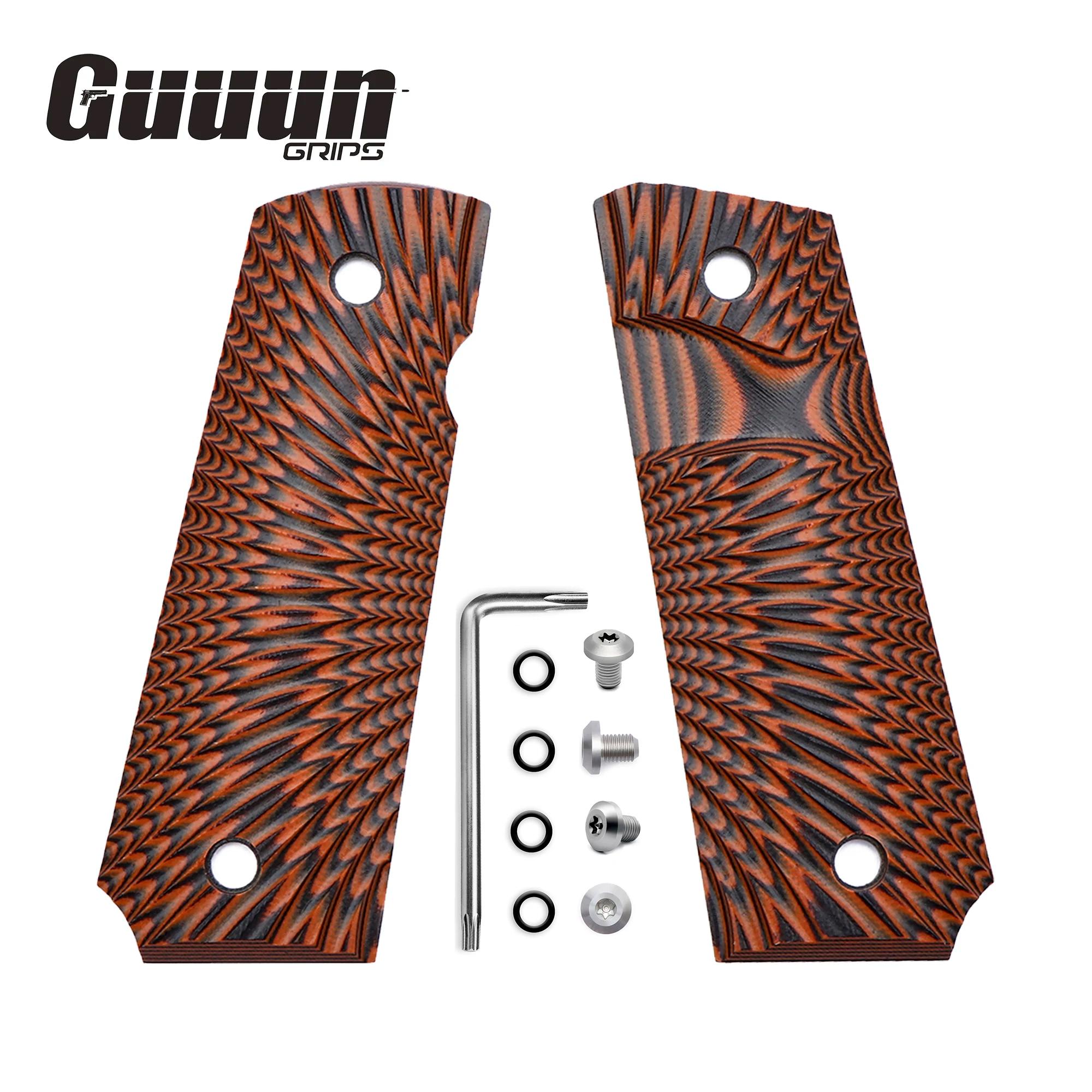 Guuun – G10 pour poignées minces 1911, coupe de sécurité, grande boule, Texture Sunburst