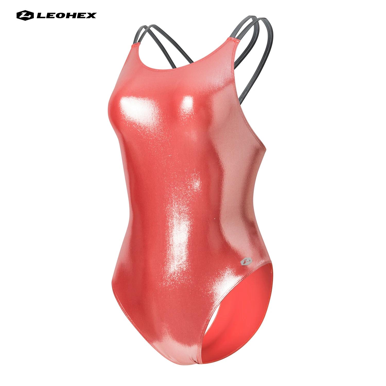 LEOHEX – maillot de bain une pièce en Lycra, body Sexy au dos, Style japonais, finition brillante po