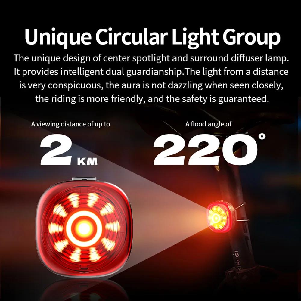 iGPSPORT-enquêter arrière de vélo intelligent, feu arrière de vélo, frein, lampe à iode, étanche, LE