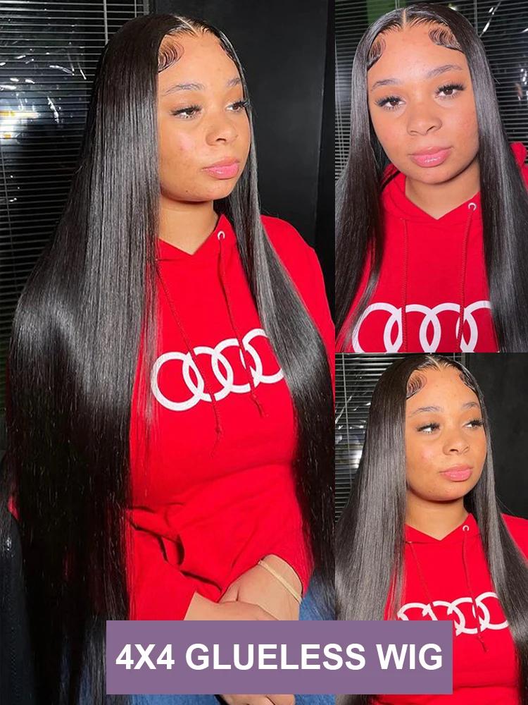 Perruque Lace Front Wig sans colle naturelle, cheveux humains, pre-plucked, avec baby-hairs, pre-plu