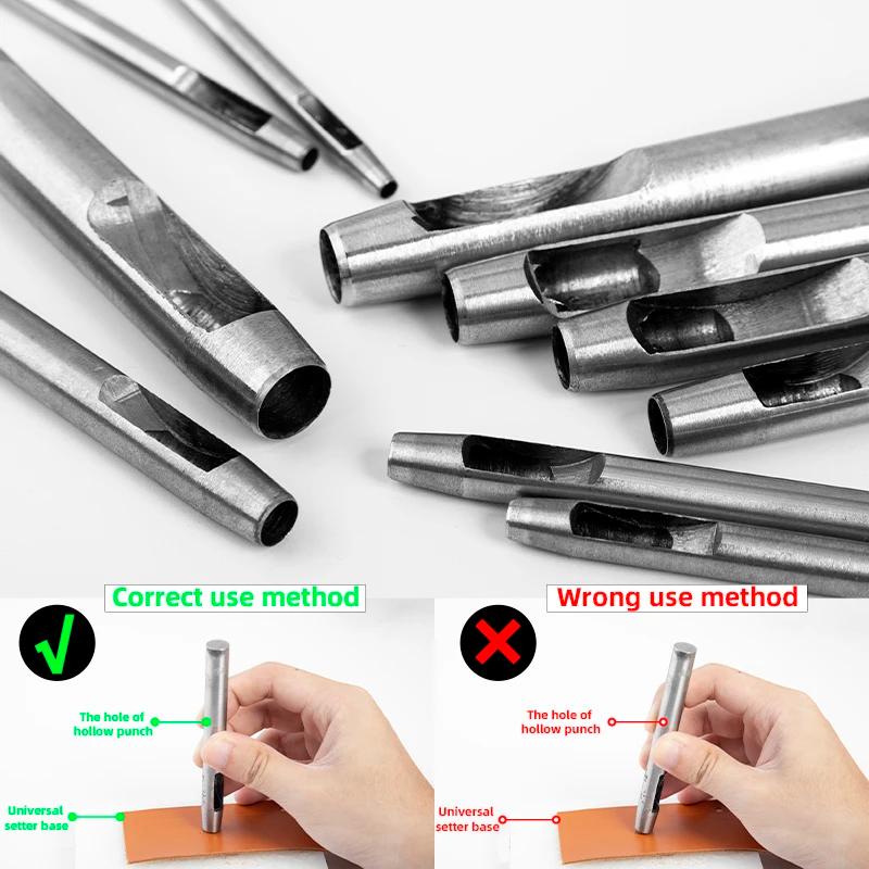WUTA-Ensemble de poinçons creux en acier pour travaux manuels, outil de poinçonnage pour trous ronds