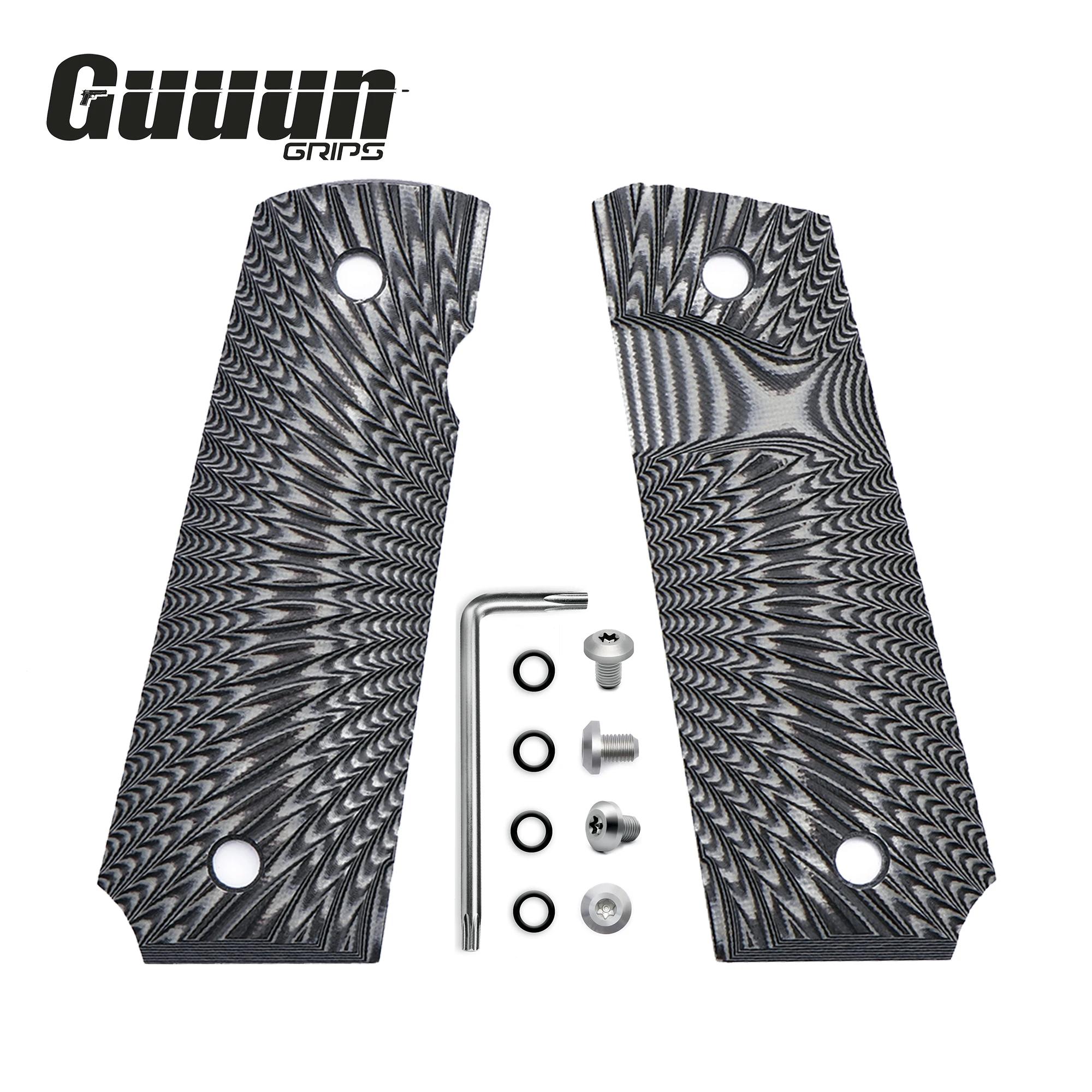 Guuun – G10 pour poignées minces 1911, coupe de sécurité, grande boule, Texture Sunburst