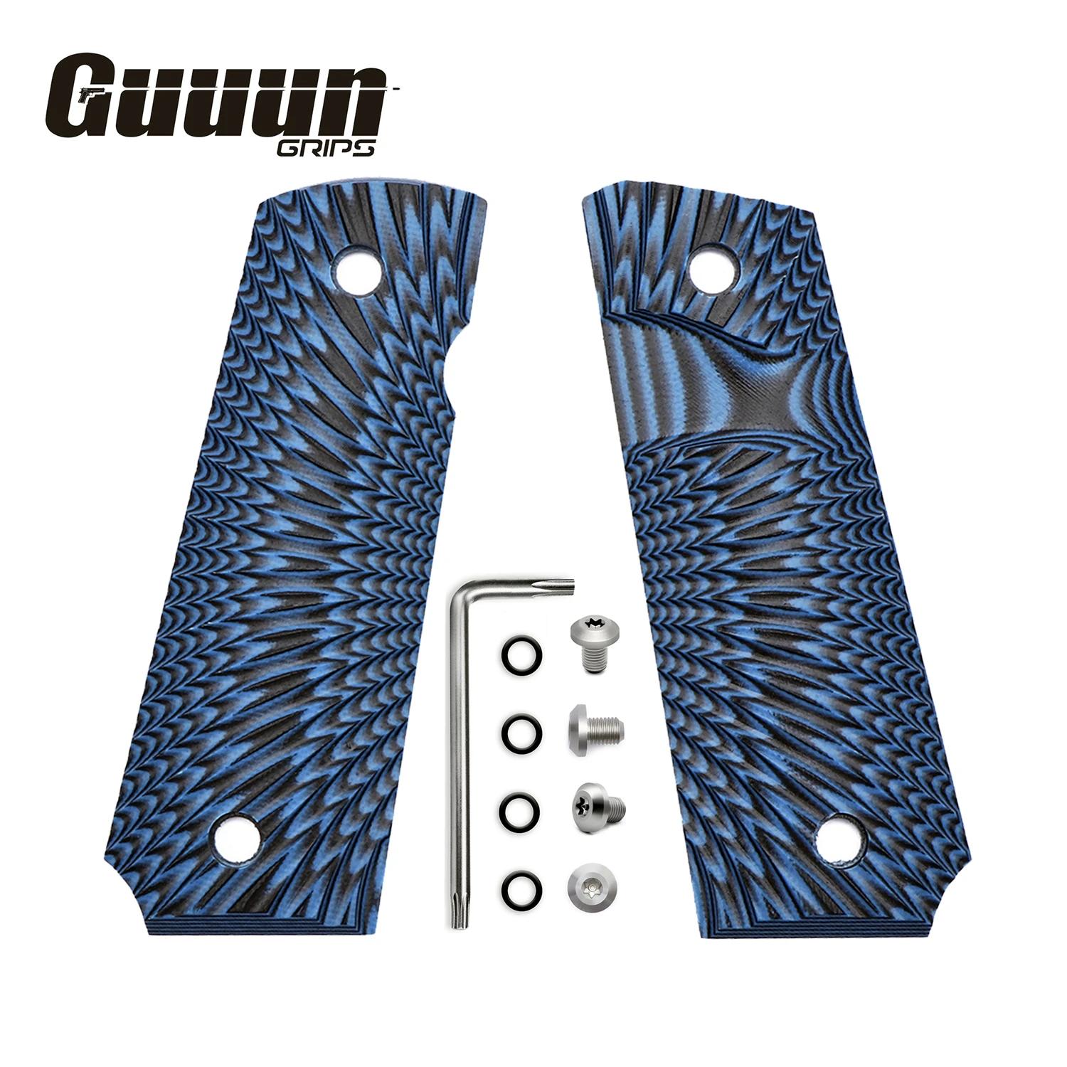 Guuun – G10 pour poignées minces 1911, coupe de sécurité, grande boule, Texture Sunburst