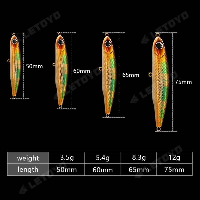 LETOYO crayon coulant 17g 12g-3.5g appâts artificiels appâts durs truite bar leurres Wobblers pour b