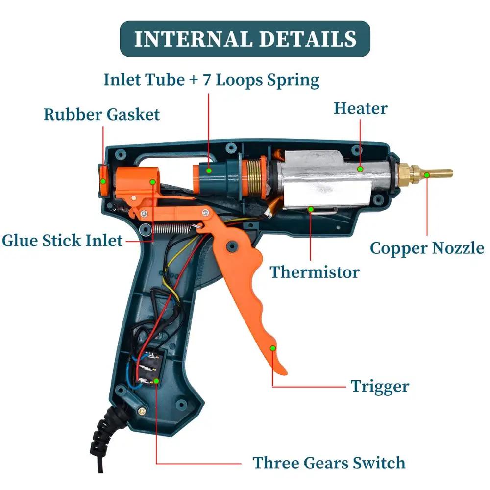 Pistolet à colle thermofusible simple, ensemble d'emballage-8, KIT d'outils 15 en 1, pistolet en Sil