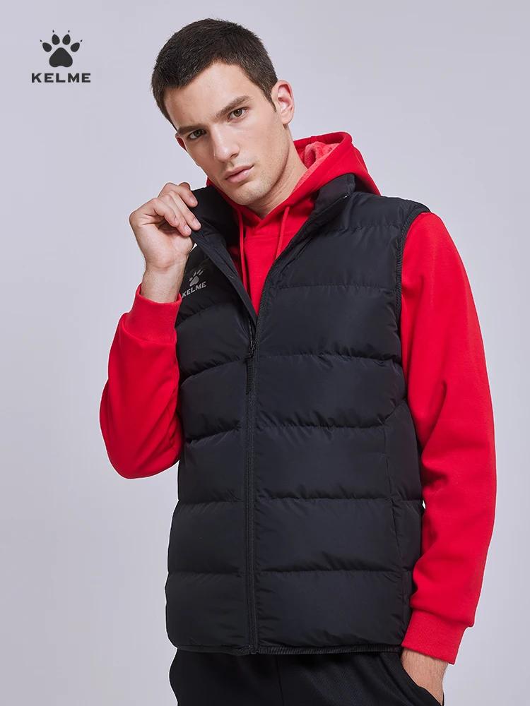 Veste de sport homme Kelme automne-hiver - Veste chaude coupe-vent sans manches en coton pour running