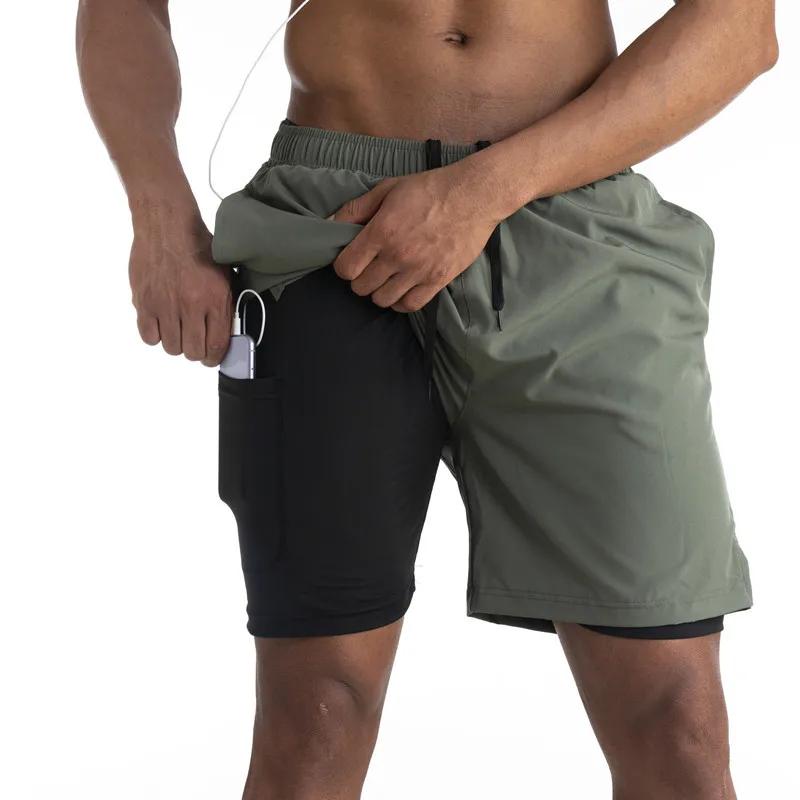 Shorts de course homme 2 en 1 été 2026 - Séchage rapide pour jogging, fitness et gym
