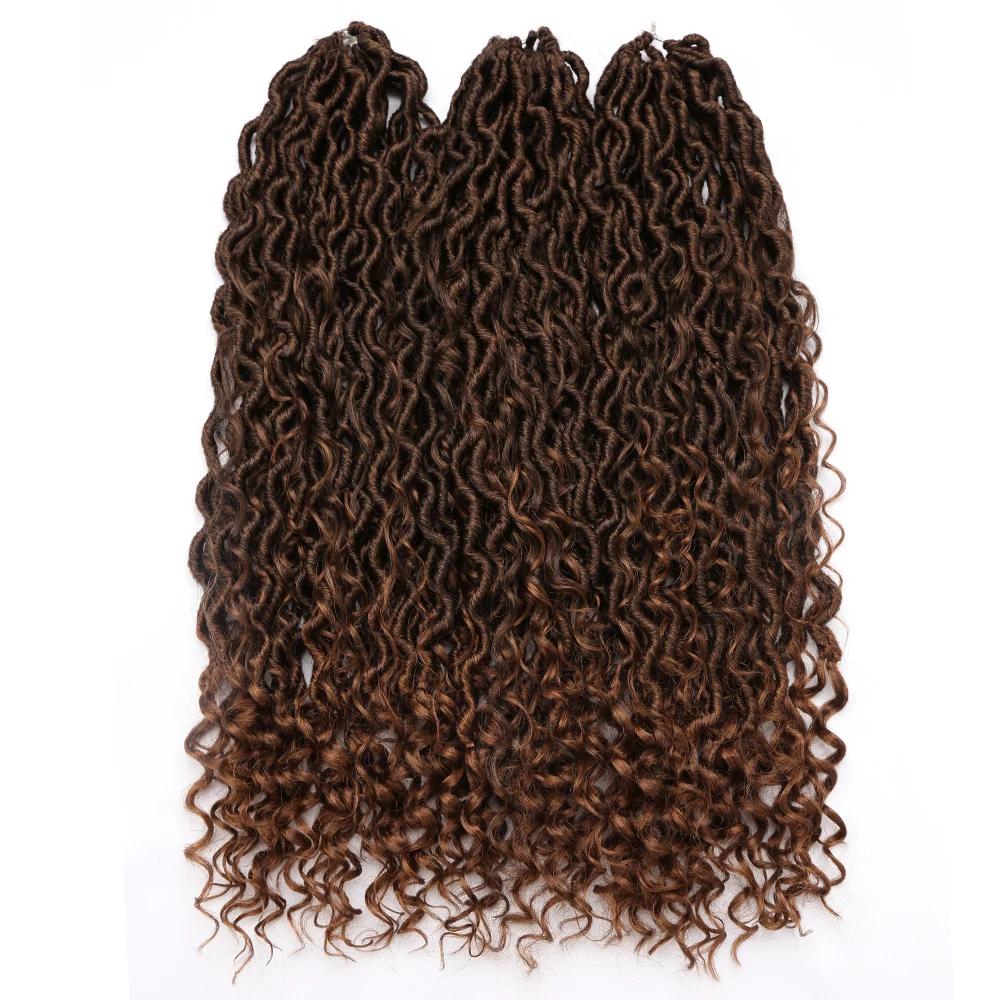 Extensions capillaires synthétiques au Crochet pour femmes, tresses bouclées, Faux Locs, noires, Hip