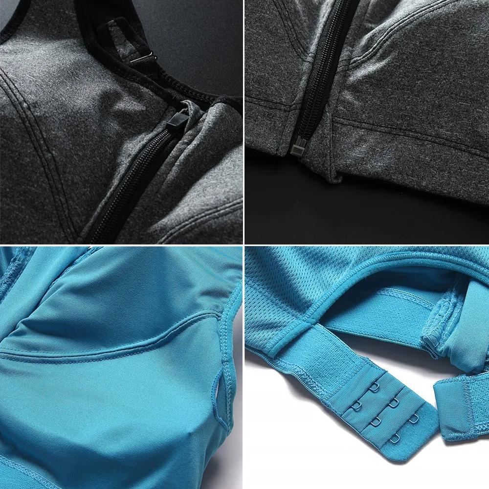 Cloud Hide Soutien-gorge de sport S-XXXXXL Femmes Sous-vêtements Fitness Push Up Fermeture à glissiè