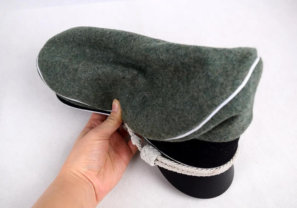 Marshals GENERALS OFFICERS CRUSHER FIPANVISOR HAT W WHITE PIPE SILVER CHIN CORD, Military War Reenac