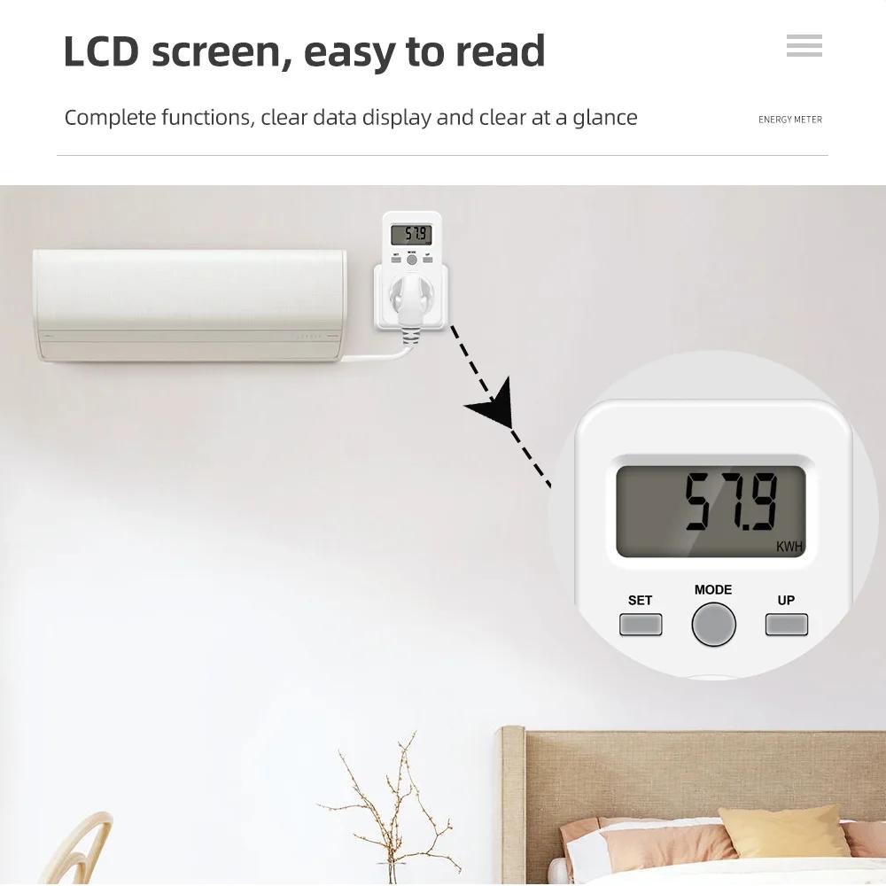 Wattmètre numérique 220V 110V AC, compteur de consommation d'électricité, compteur d'énergie, prise