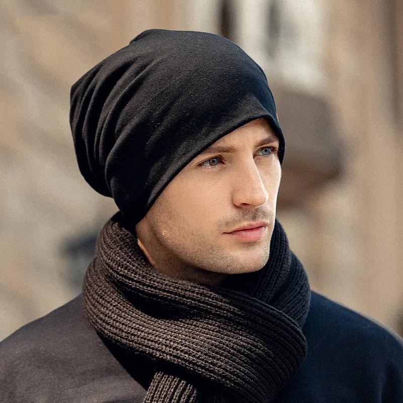 Nouveau couleur unie Baggy Slouchy bonnets chapeau pour homme mâle automne printemps Hip Hop doux or