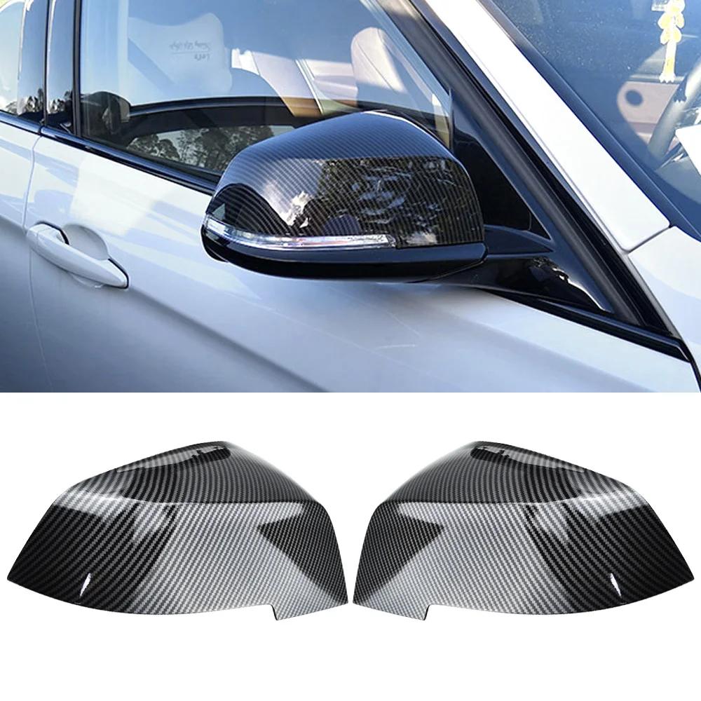 Couvercle de rétroviseur noir carbone, 2 pièces, pour BMW série 1 2 3 4 X M 220i 328i 420i F20 F21 F