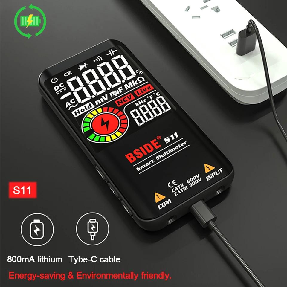 BSIDE multimètre numérique 9999 T-RMS 3.5 "affichage couleur LCD tension cc AC capacité Ohm Diode mu