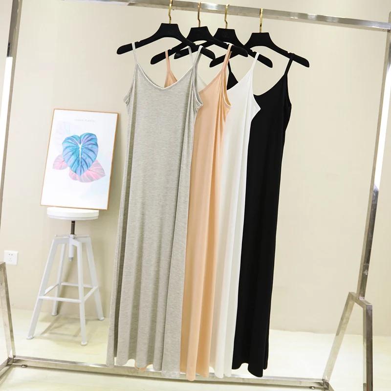 Printemps été 2024 femme débardeur robe décontracté Modal Sexy Camisole élastique femme maison robes