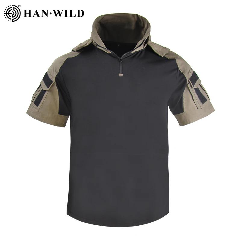 Chemise homme T-shirt tactique Safari chemises de Combat à capuche hommes vêtements chasse vêtements