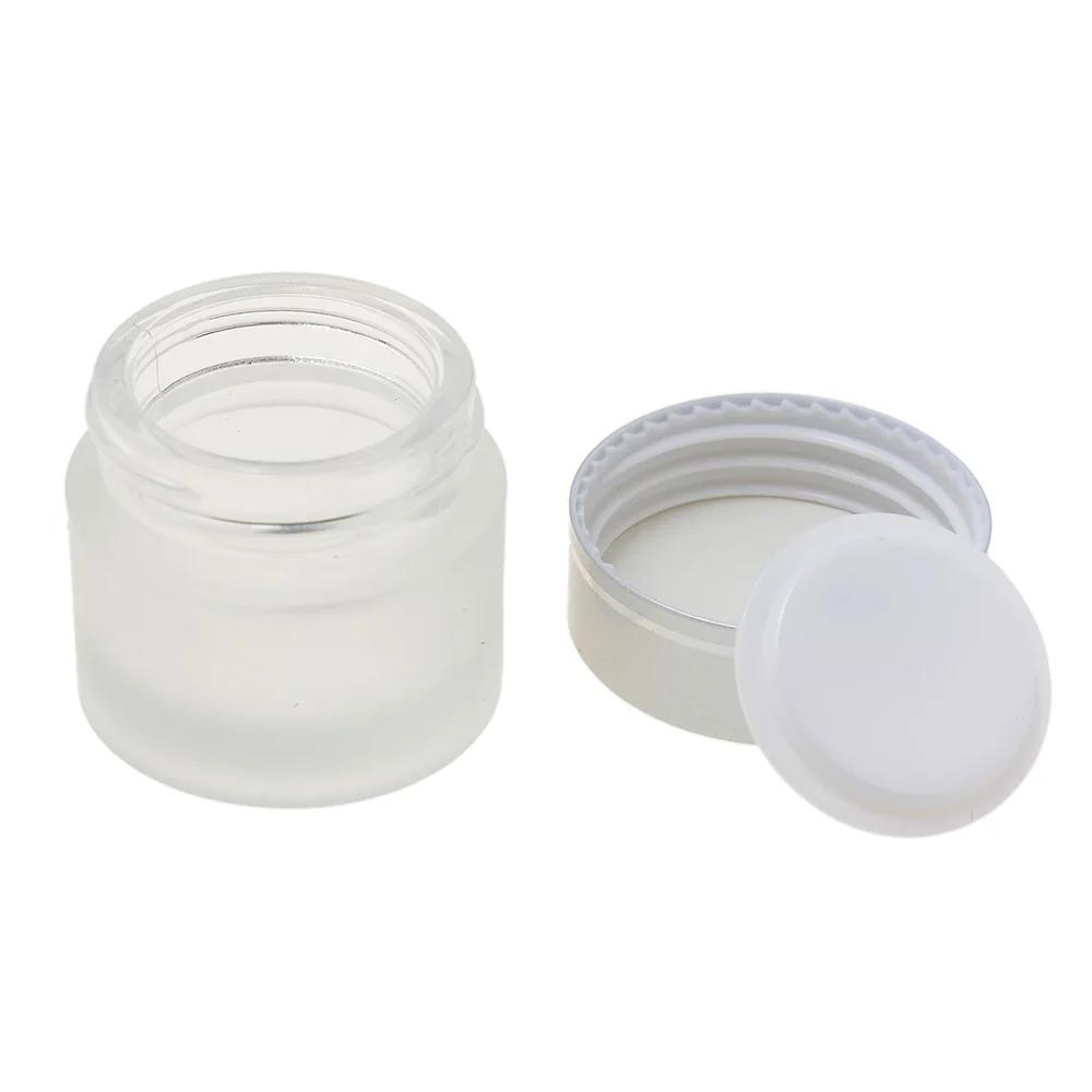 Bouteilles d'onguent rechargeables en verre givré, Pot cosmétique vide, conteneur de crème pour le v
