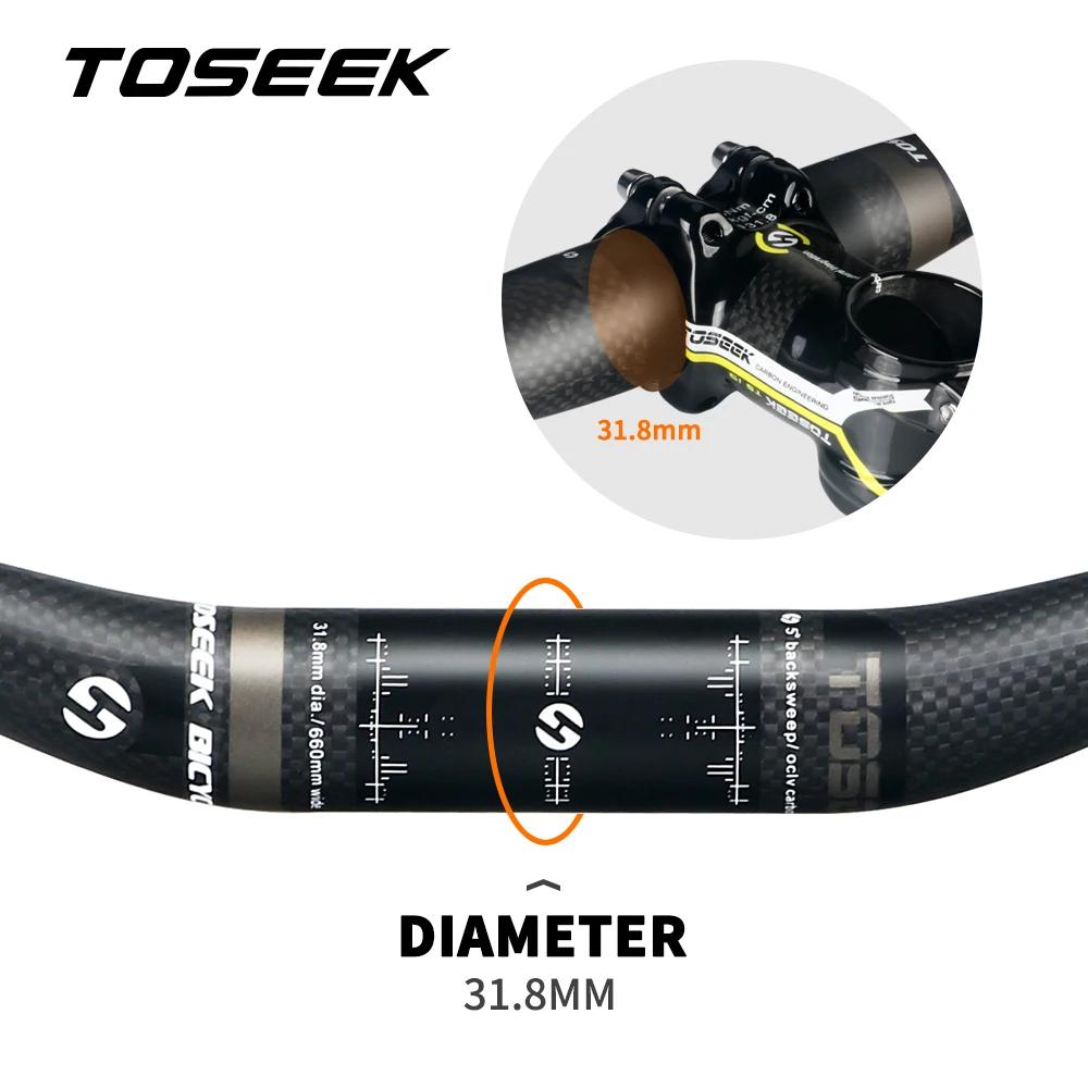 TOSEEK – guidon plat ou montant en carbone pour vtt, 31.8x580/600/620/640/660/680/700/720/740/760//m