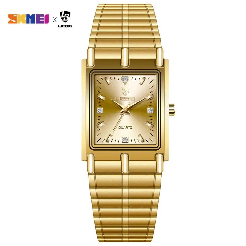 2022 luxe or Bracelet en acier montres femme mâle horloge montre à Quartz dorée pour hommes femmes m