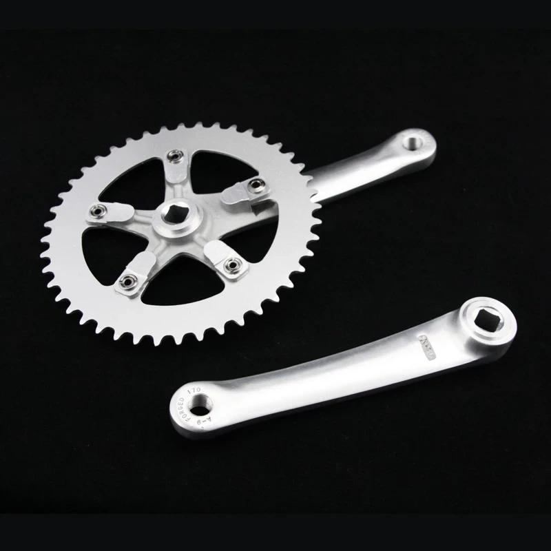 Pédalier de vélo Vintage à vitesse unique, engrenage fixe, argent, roue dentée de vélo de route, 170