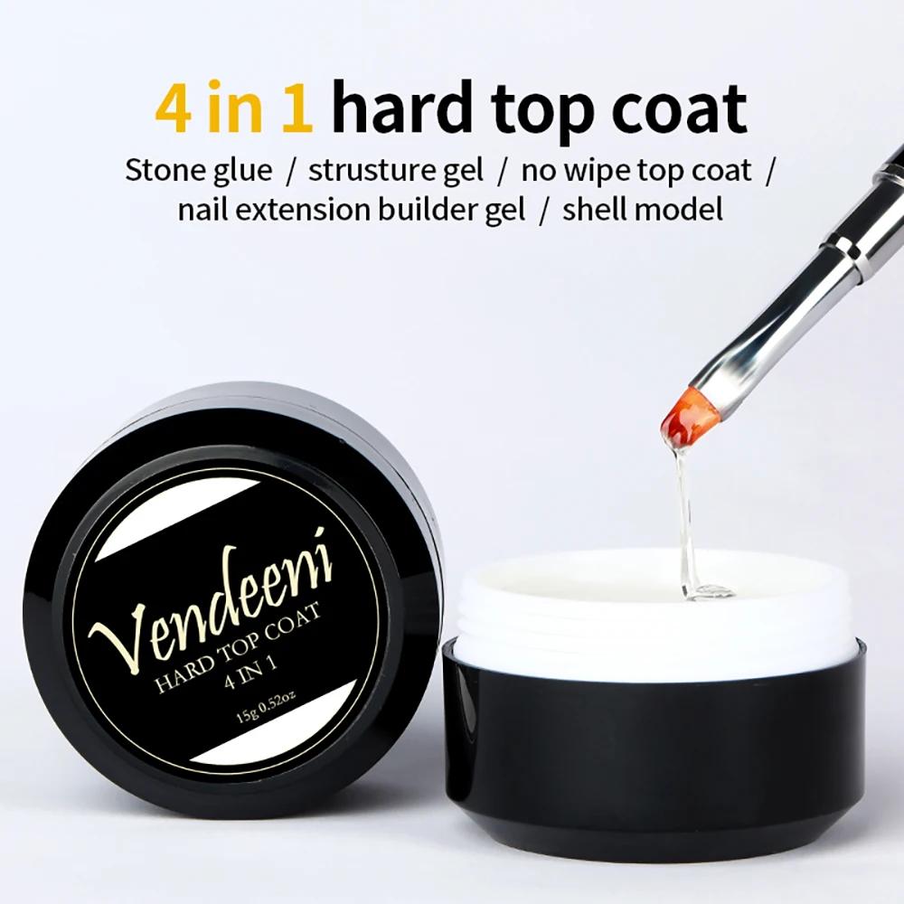Vendeeni 4 en 1 multifonction couche de finition Gel vernis UV Poly Extension Gel constructeur renfo