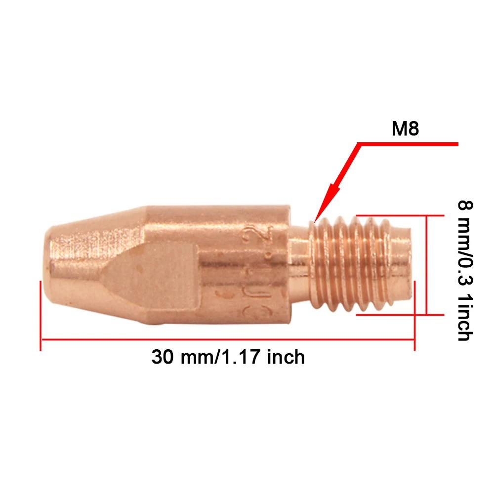 Consommables pour torche de soudage 36KD M8 * 30mm 0.8/1.0/1.2/1.4/1.6mm, pointes de Contact pour pi