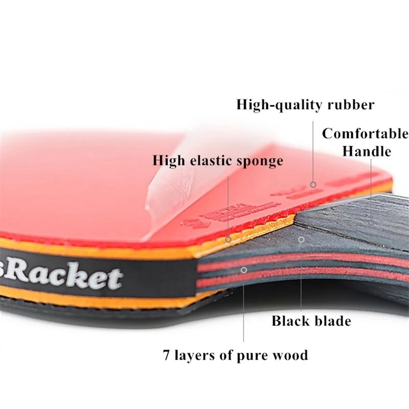 Raquette de Tennis de Table professionnelle 6 étoiles, 2 pièces, ensemble de raquettes de Ping-Pong,