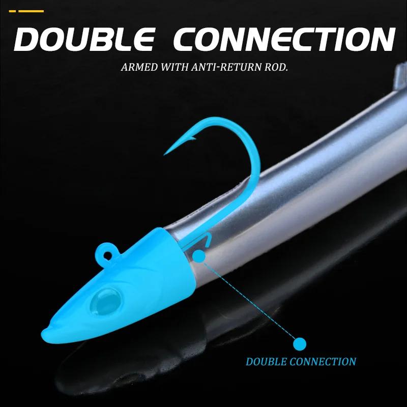 BLUX – leurre de pêche souple en forme d'anguille, appât artificiel de type poisson nageur, queue de