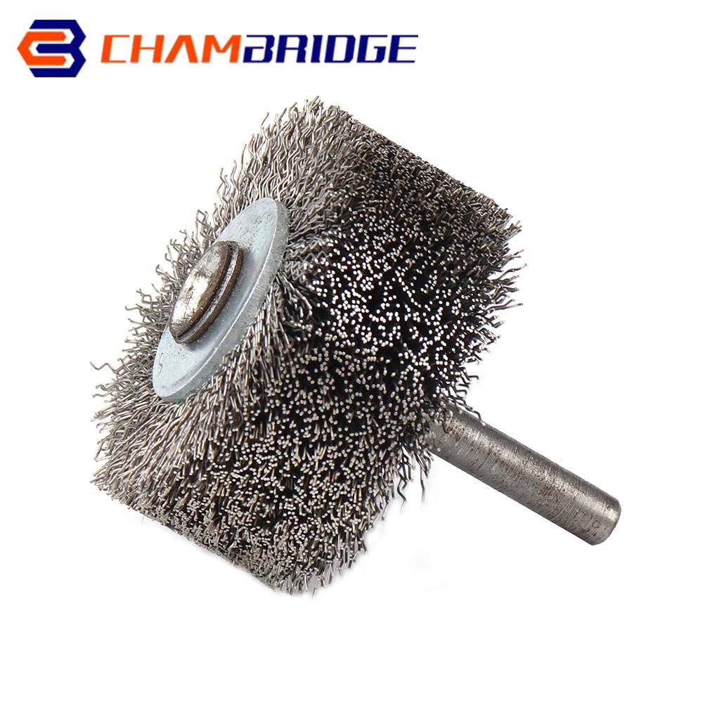 Brosse à roue en fil d'acier de 50mm, tige de 1/4 ", outil rotatif Dremel pour Mini perceuse Dremel,