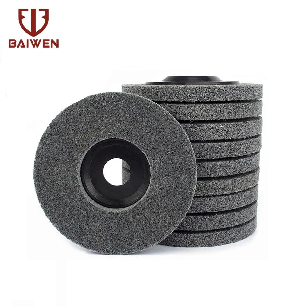 Disque de polissage en Fiber de Nylon Non tissé, 5 ", 4.5", 4“, disque abrasif, alésage de 100/11512