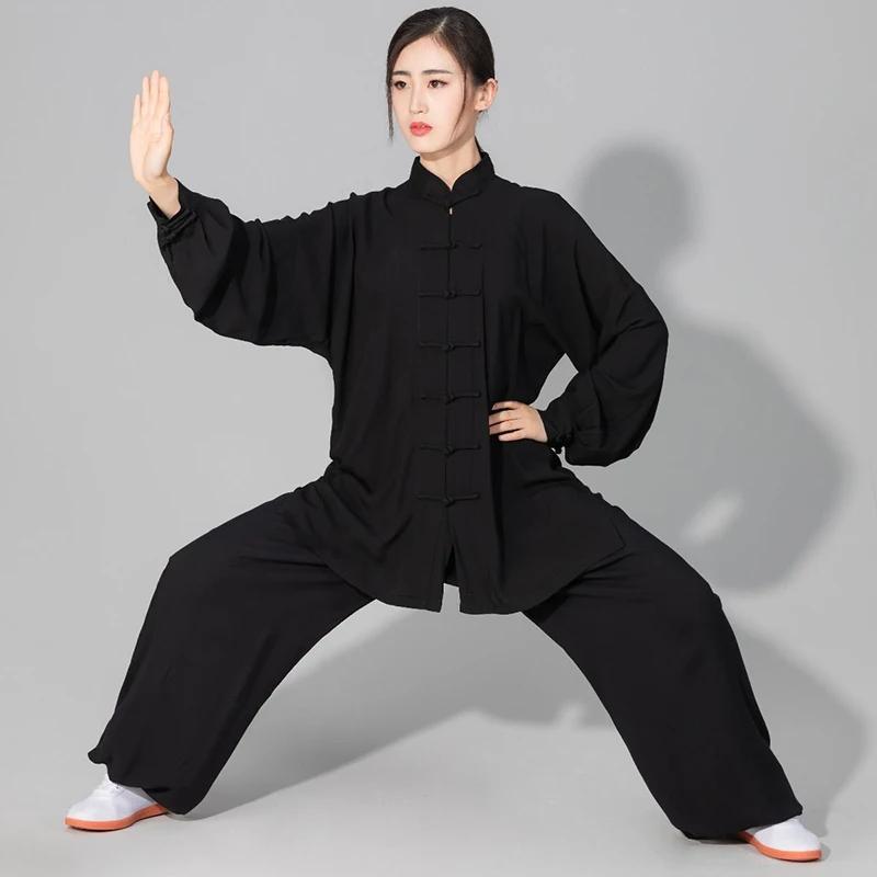 Tai chi solide coton 6 couleurs haute qualité Wushu Kung fu vêtements enfants adultes Arts martiaux
