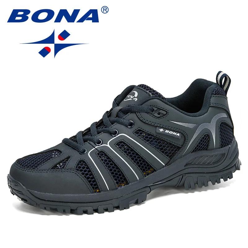 BONA-Chaussures de course en maille coordonnantes pour hommes, baskets de marche confortables, de sp