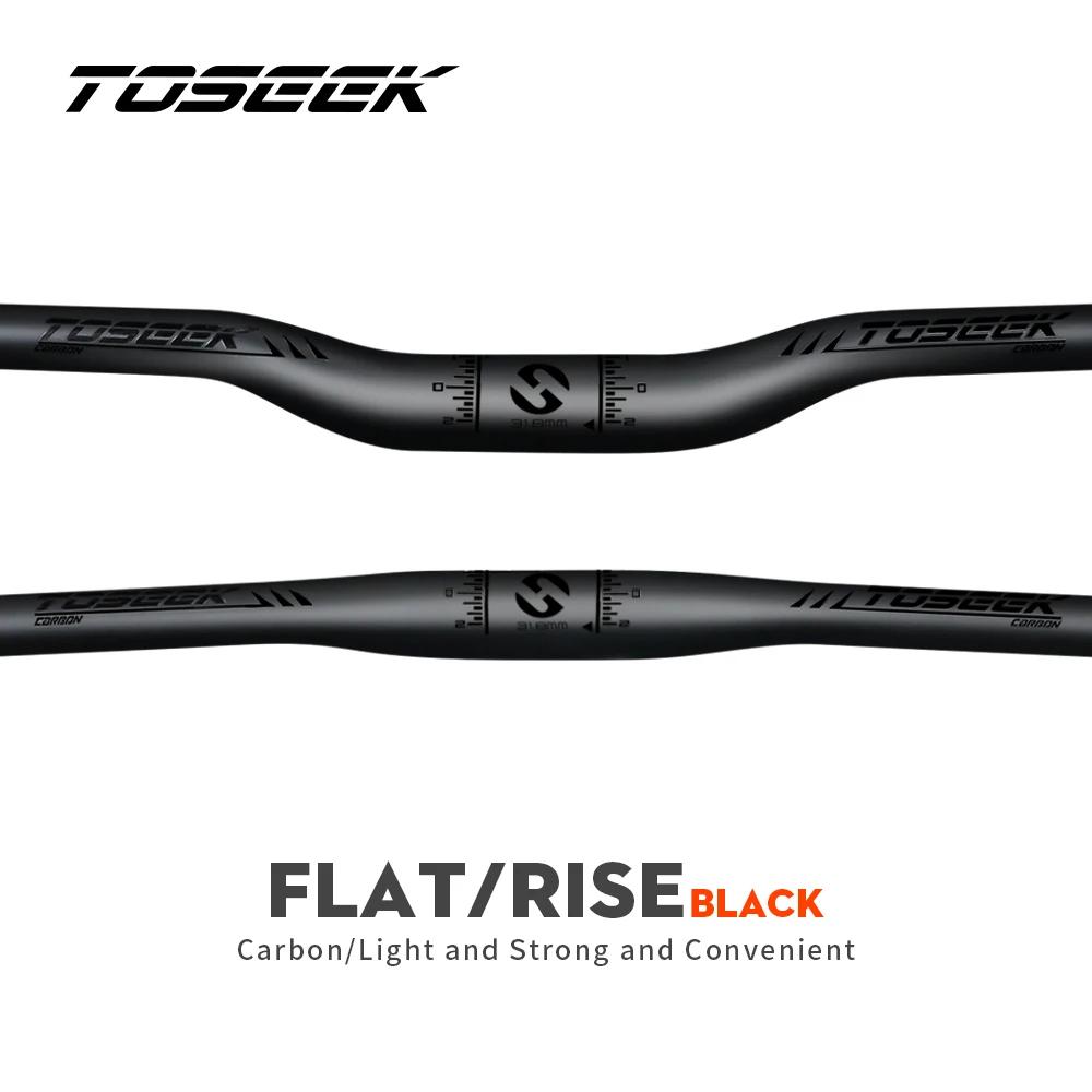 TOSEEK – guidon de vtt en carbone noir mat pour accessoires de vélo de montagne, 31.8x580-720/740/76