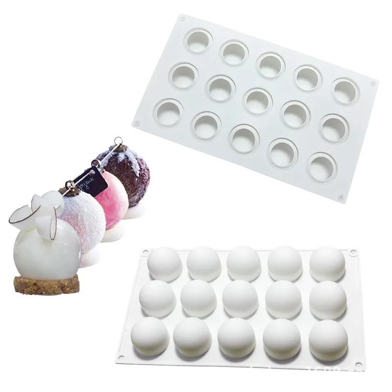 Meibum 5 types de moules à mousse à dessert de forme sphérique 3d moule à gâteau en silicone moule à