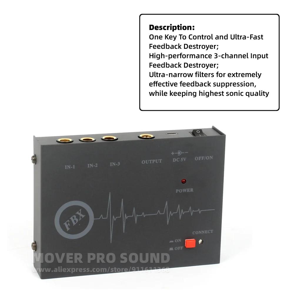 Microphone suppresseur de traitement portable, destructeur de feedback, processeur de signal audio,