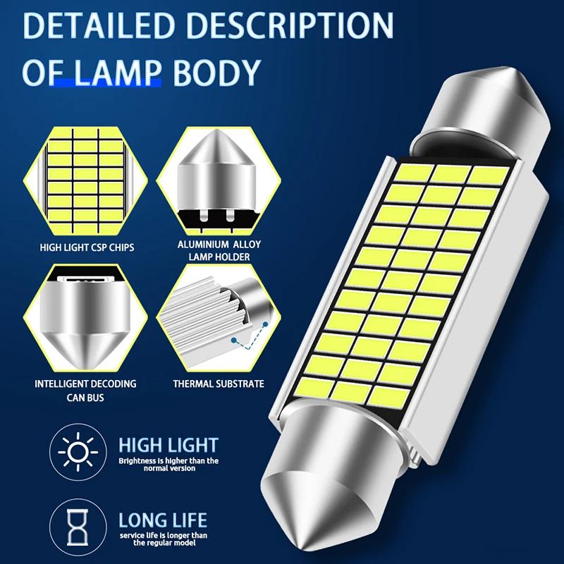 Ampoules LED C5W C10W, feston 31mm 36mm 39mm 41mm canbus, lumière de plaque d'immatriculation de voi