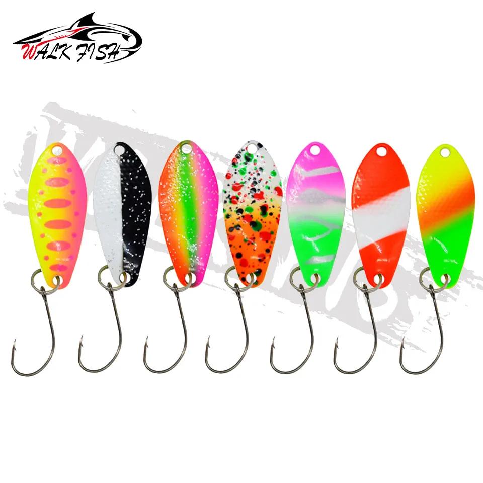 WALK FISH 1PC Pesca cuillère appât 3g 31mm leurre de pêche en métal avec crochet unique appât dur le