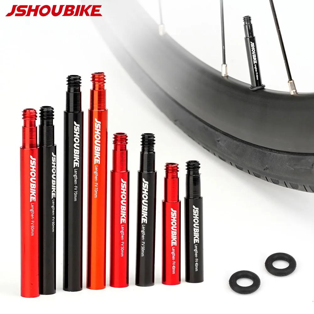 JSHOU BIKE – capuchons d'extension de Valve française, adaptateur de noyau, tige en alliage rouge et