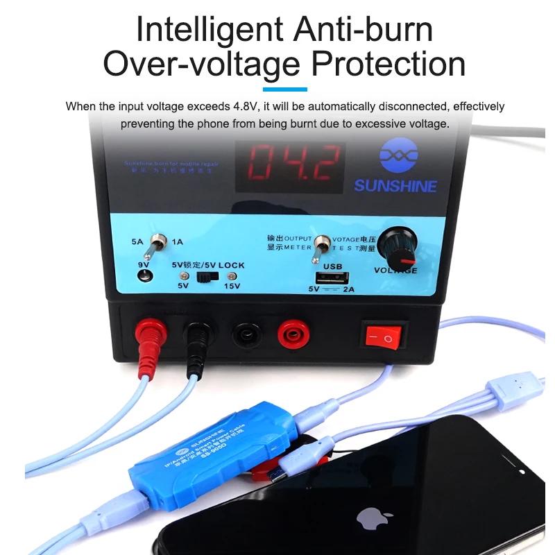 SS-905D V9.0 Service câble de test de courant d'alimentation cc pour Android iPhone 6G ~ 15/Plus/Pro